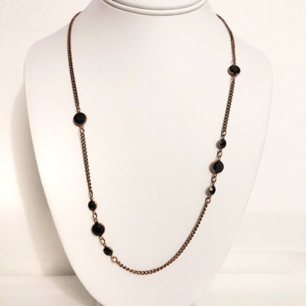 1928 Antiqued Gold Tone Statement Necklace